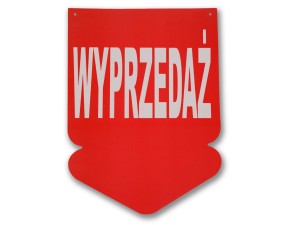 Tablica tabliczka strzałka WYPRZEDAŻ