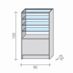 Glass storefront glazed in one-thirds 90