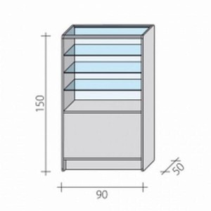 Glass storefront glazed in one-thirds 90