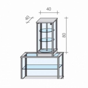 Rotating extension for shopping display case VA 10 OBR