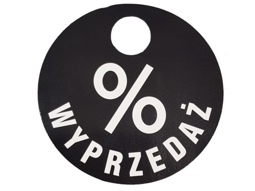 Tablica tabliczka kartonowa okrągła wyprzedaż %