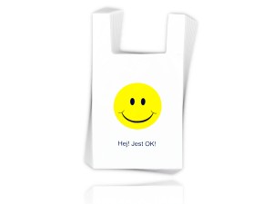 REKLAMÓWKI OZDOBNE FOLIOWE NA PREZENT HEJ JEST OK TORBY 28X50CM 100