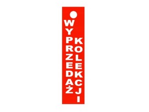 Tablica tabliczka WYPRZEDAŻ KOLEKCJI 16 x 69