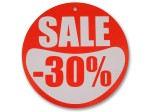 Tablica - etykieta SALE -30% fi 30cm