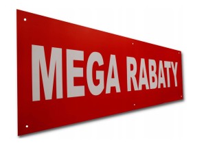 Tablica tabliczka MEGA RABATY 33 x 98 cm