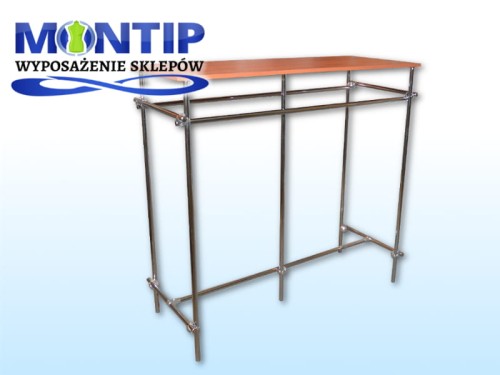 Stojak na ubrania do sklepu z półką wyspa gondola.jpg