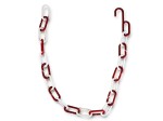Łańcuch plastikowy z haczykiem (biało-czerwony)