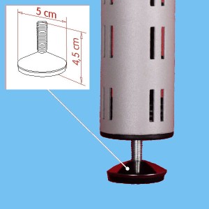 Stopka nóżka z gwintem M10 45mm plastikowa