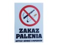 Tabliczka tablica z napisami nalepka zakaz palenia papierosów