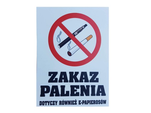 Tabliczka tablica z napisami nalepka zakaz palenia papierosów