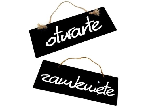 Tabliczka kredowa dwustronna otwarte zamknięte