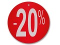 Tablica tabliczka kartonowa okrągła z napisami -20% montip.jpg