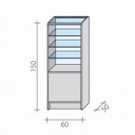 Glass storefront glazed in one-thirds 60