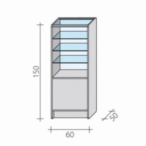 Glass storefront glazed in one-thirds 60