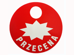 Tablica - etykieta okrągła PRZECENA  fi 15cm 