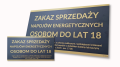 tablica zakaz sprzedaży napojów energetycznych osobom do lat 18 elegancka 1