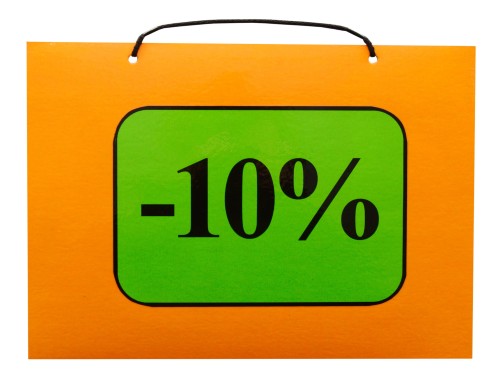 Tabliczka z napisami -10%
