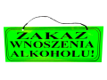 zakaz wnoszenia alkoholu tabliczka tablica