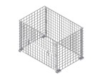 Kosz na europaletę, 120x80x80cm SREBRNY