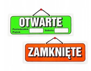 Tablica tabliczka ZAMKNIĘTE OTWARTE A4/2