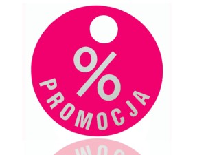 Tablica - etykieta okrągła PROMOCJA %  fi 15cm 