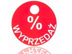 Tablica - etykieta okrągła % WYPRZEDAŻ fi 15cm 