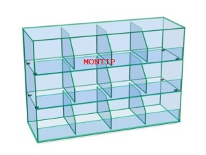 Glass display case 90 cm x 30 cm x 60 cm