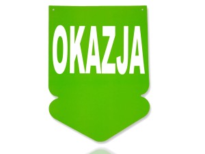 Tablica tabliczka strzałka OKAZJA