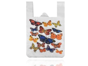 REKLAMÓWKI OZDOBNE FOLIOWE W MOTYLE NA PREZENT TORBY 28X50CM 100