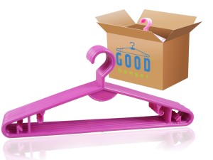 Wieszak nieobrotowy różowy 40cm 50 szt. 