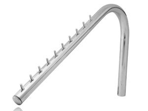 Wieszak obrotowy z 10 bolcami,  z rury Q25 chrom