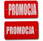 Etykieta PROMOCJA  dwustronna komplet 50 sztuk 5,5x10,5cm
