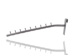 Haczyk / Zawieszka na  kratkę kratę 40cm z 9 bolcami SREBRNY