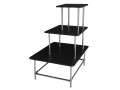 Regał ekspozycyjny 3-poziomowy z półkami, czarny.jpg