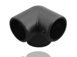 Złączka narożnikowa trzykierunkowa, złącze, narożnik 90 st. z blokadą do drążka Q25 czarny