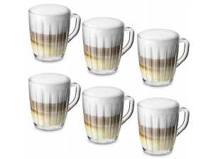 Szklanki z uchem 250 ml do kawy, herbaty i latte, 6 szt.
