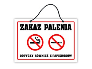 Tablica tabliczka ZAKAZ PALENIA A5
