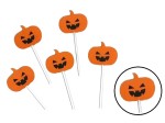 Wykałaczki, topery w kształcie dyni, dekoracja na Halloween do tortu, babeczek i przekąsek 5 szt.