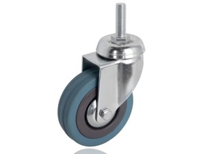 Kółko pojedyncze z gwintem M10, metalowe Q75mm chrom