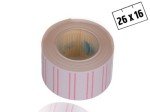  Taśma, metka metki do metkownicy dwurzędowej 26x16mm biała+paski