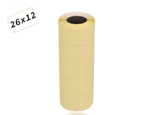 Taśma, metka do metkownicy jednorzędowej brzeg falisty biała 5 sztuk 26x12mm 