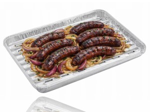 Tacki aluminiowe na grilla, BBQ do mięsa i warzyw, 23x34 cm 5 szt.
