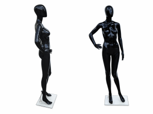 Manekin całopostaciowy damski czarny błyszczący