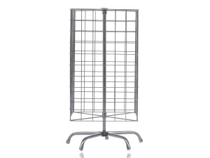 Stojak obrotowy 4-kątny, Stojak obrotowy 4-kątny, ekspozytor obrotowy sklepowy, H=63 cm, srebrny