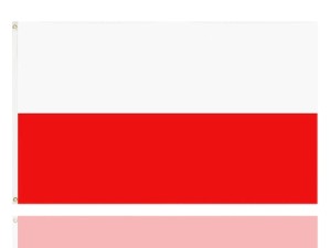 Flaga Polski materiałowa, biało-czerwona na balkon, maszt, 155x90