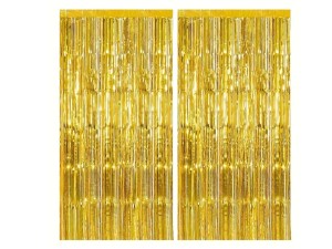 Kurtyna dekoracyjna złota, ścianka na tło imprezowe, 95x195 cm