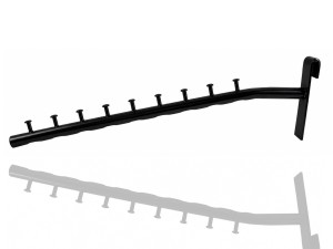 Haczyk / Zawieszka na  kratkę kratę 40cm z 9 bolcami CZARNA