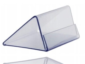 Stojak na cenówki PVC, transparentny uchwyt trójkątny 