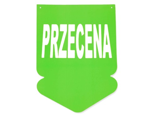 Tablica tabliczka strzałka PRZECENA zielona montip.jpg