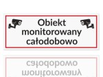 Tablica tabliczka PCV OBIEKT MONITOROWANY CAŁODOBOWO 21x8